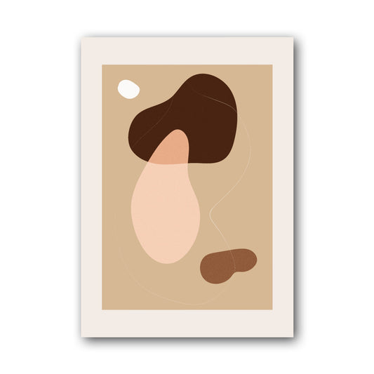 Brown Beige Organic Balance Abstract Poster