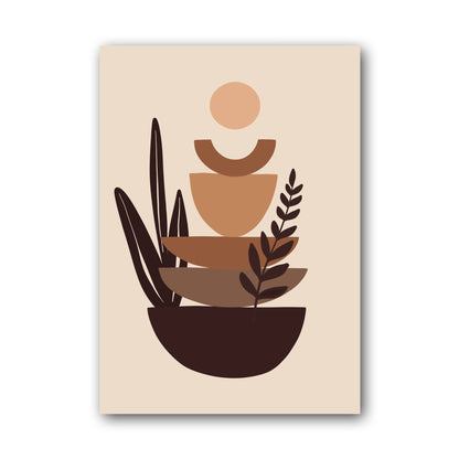 Brown Peach Botanical Bowl Abstract Poster