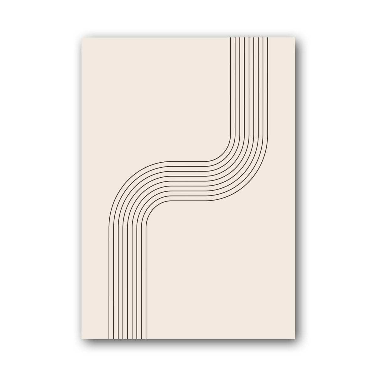 Taupe Gentle Bend Line Poster
