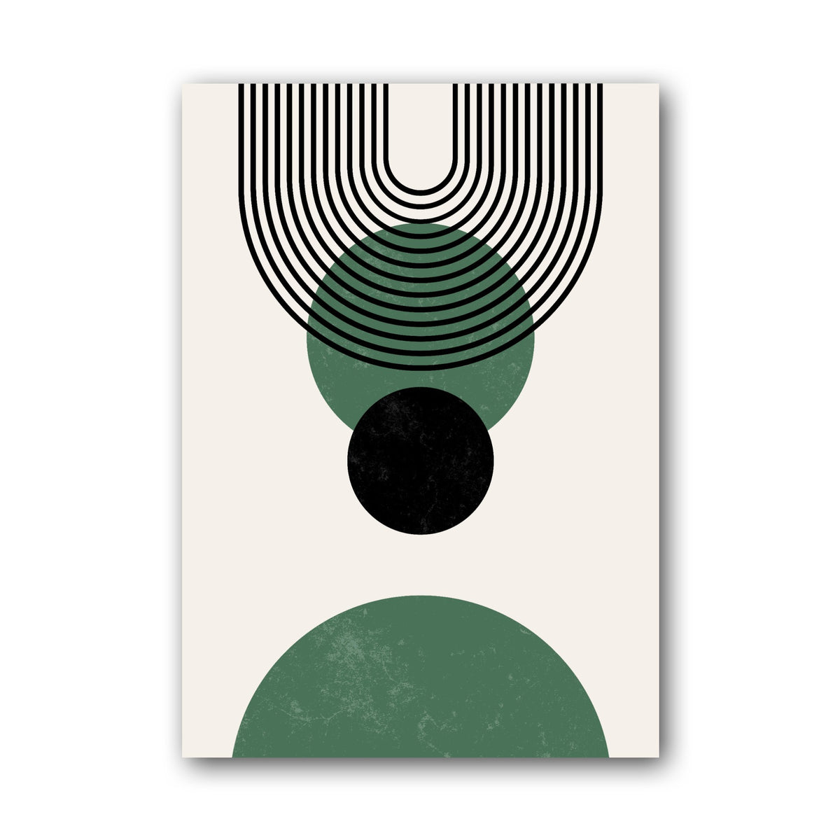 Green and Black Concentric Balance Poster