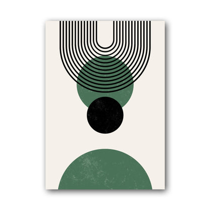 Green and Black Concentric Balance Poster