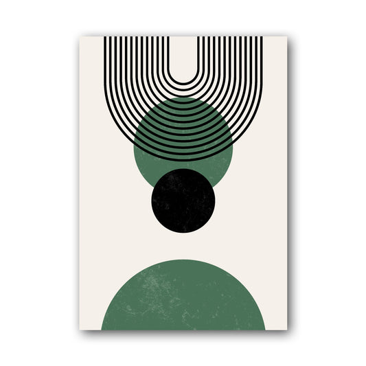 Green and Black Concentric Balance Poster