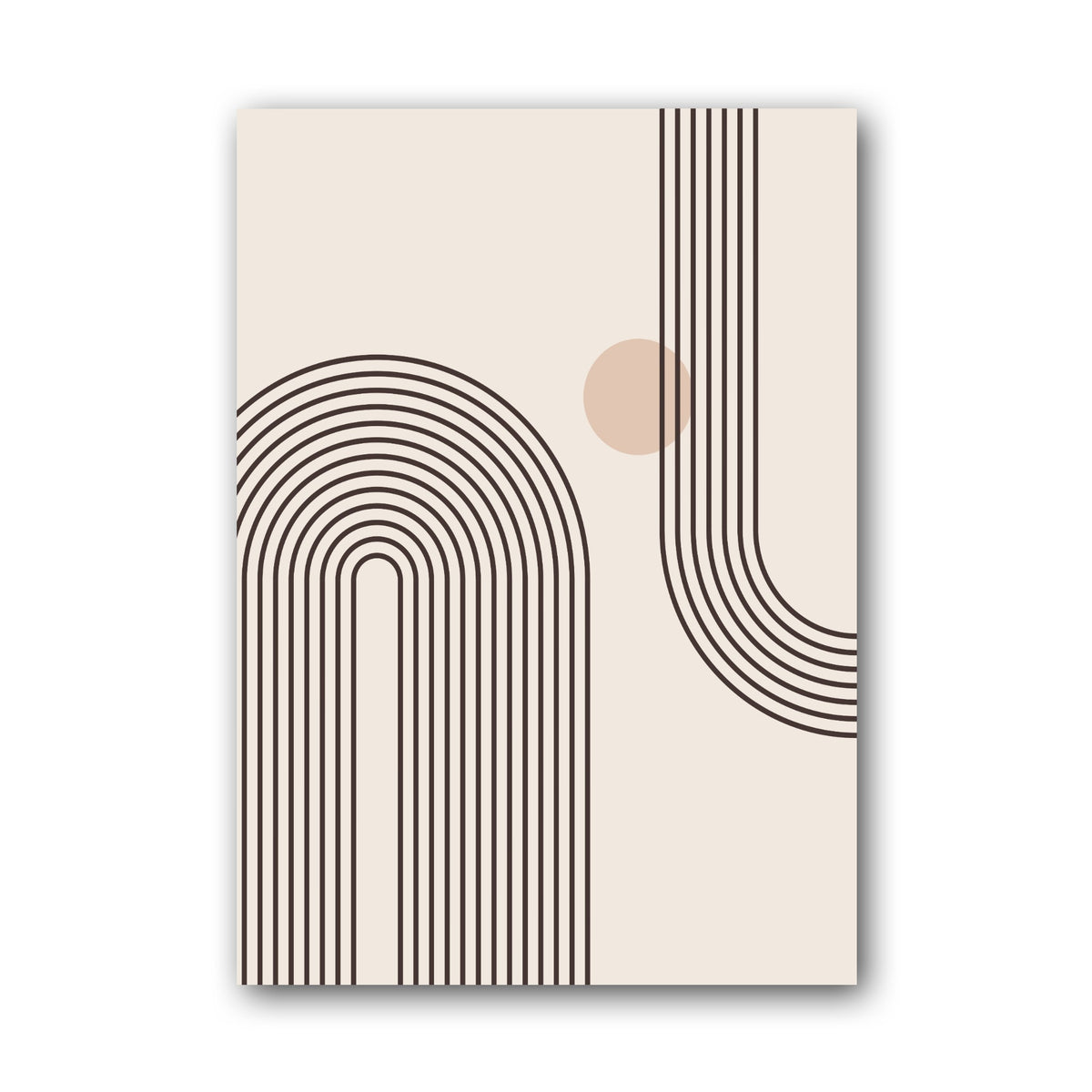 Taupe Corner Rainbow Lines Poster