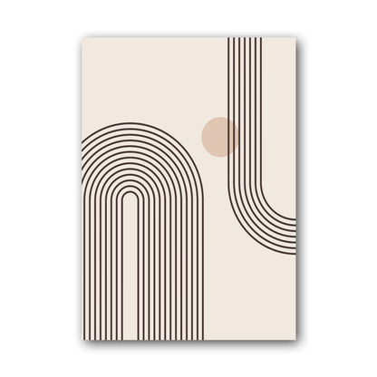 Taupe Corner Rainbow Lines Poster