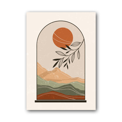 Rust Sun Leaf Arch Poster