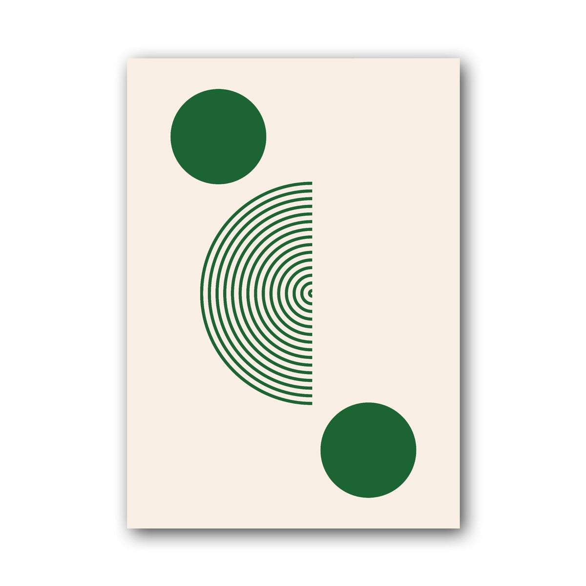 Green Circle and Semicircle Poster
