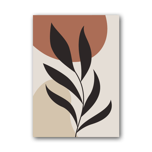 Black Brown Minimal Stem Abstract Poster