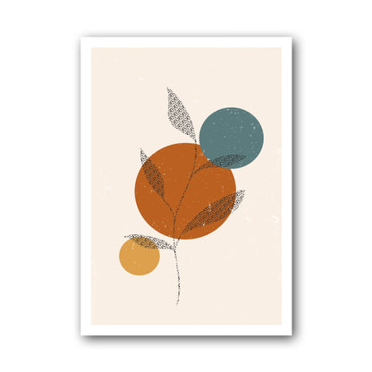 Teal Ochre Stacked Circles Abstract Poster