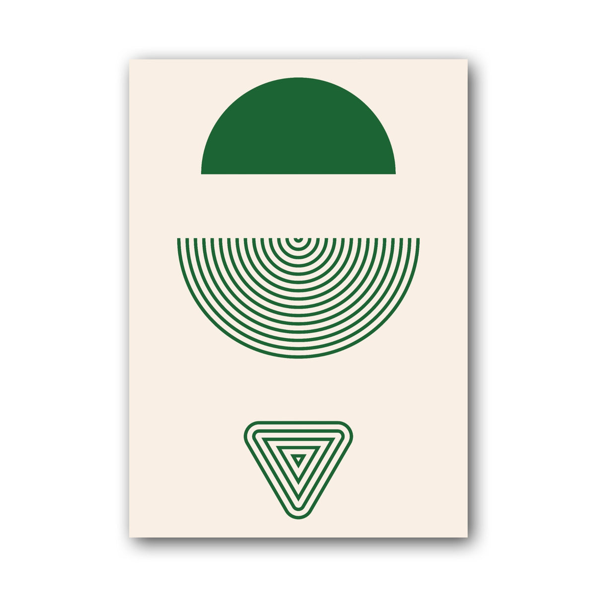 Green Split Sun Geometric Poster