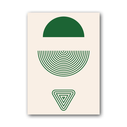 Green Split Sun Geometric Poster