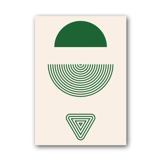 Green Split Sun Geometric Poster