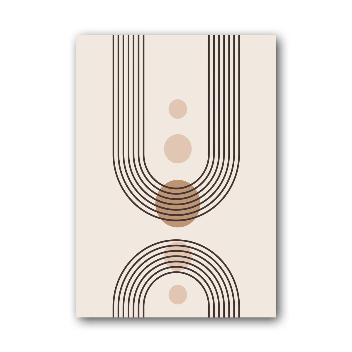 Taupe Long U-Line Medallion Poster