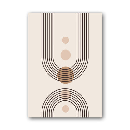 Taupe Long U-Line Medallion Poster
