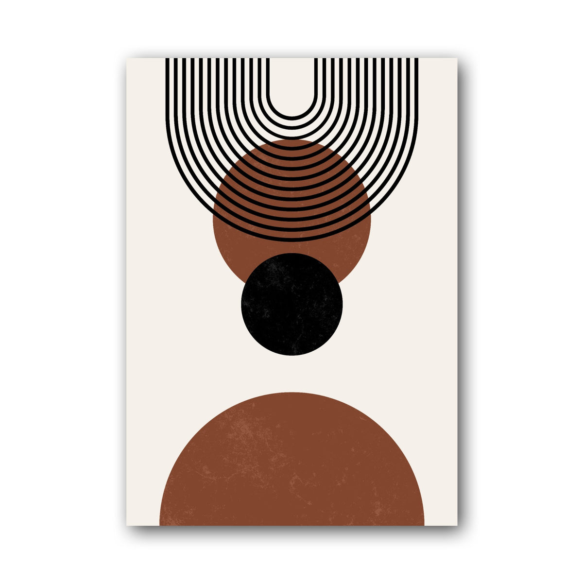 Rust and Black Concentric Balance Poster