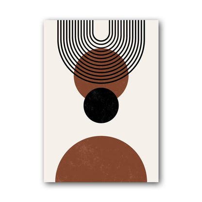 Rust and Black Concentric Balance Poster