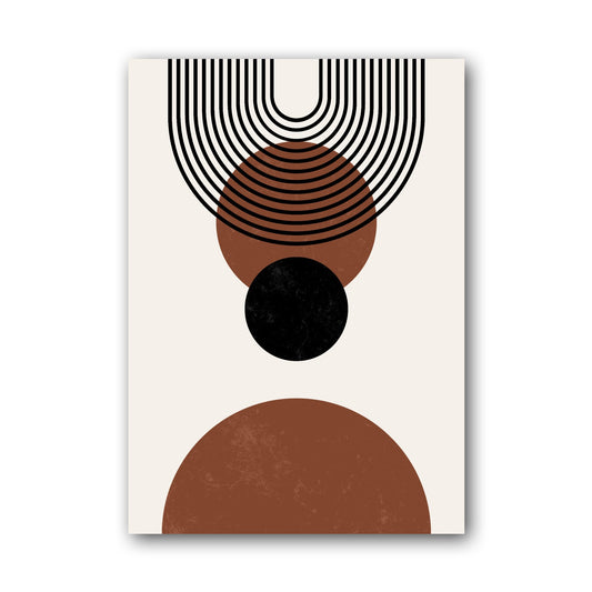 Rust and Black Concentric Balance Poster
