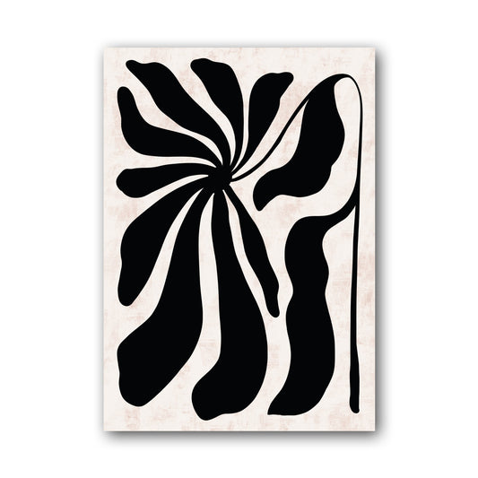 Black White Sweeping Flower Poster