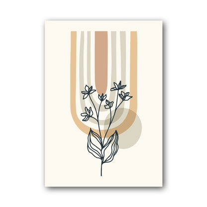 Beige Striped Blossom Abstract Poster