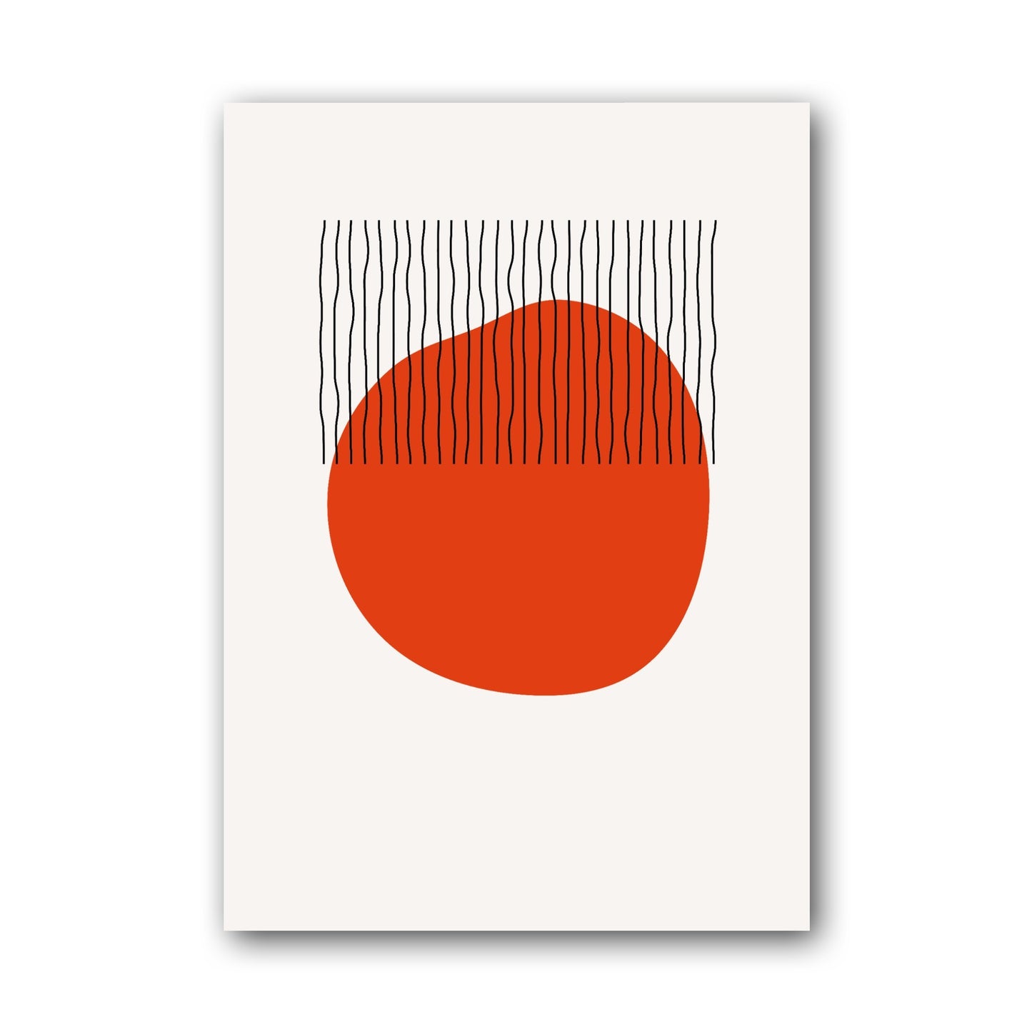 Red Circle Striped Lines Abstract Poster