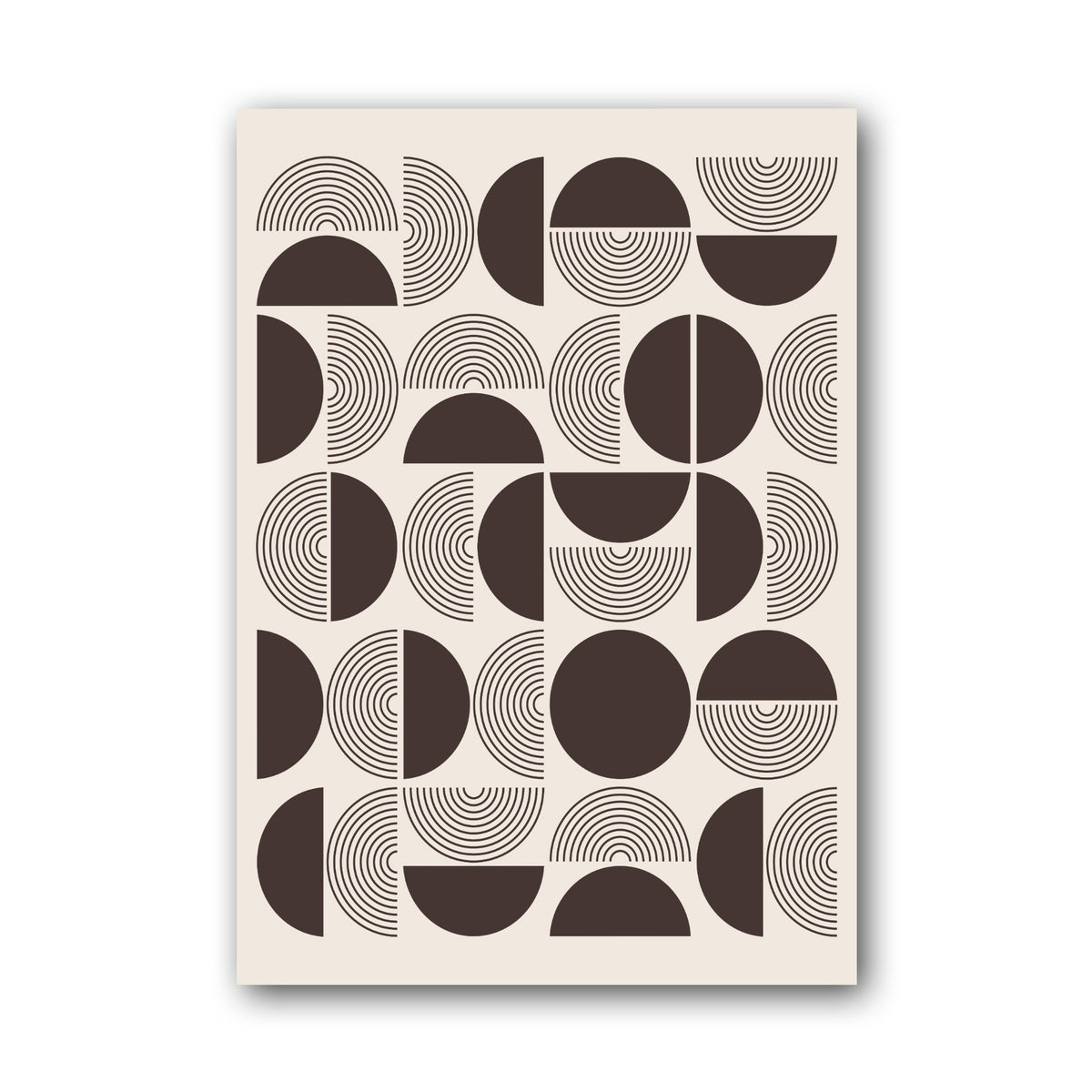 Dark Brown Abstract Tile Pattern Poster