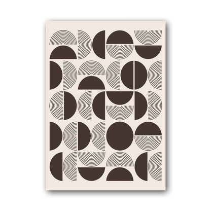 Dark Brown Abstract Tile Pattern Poster