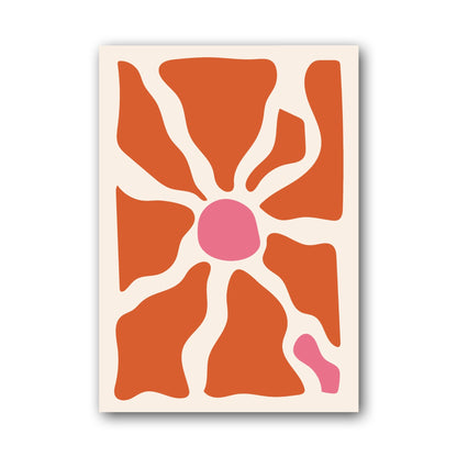 Coral Radiating Flower Abstract Poster
