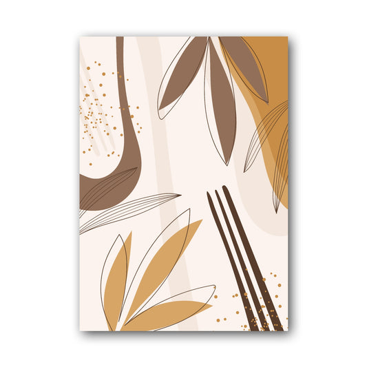 Beige Ochre Linear Botanical Abstract Poster