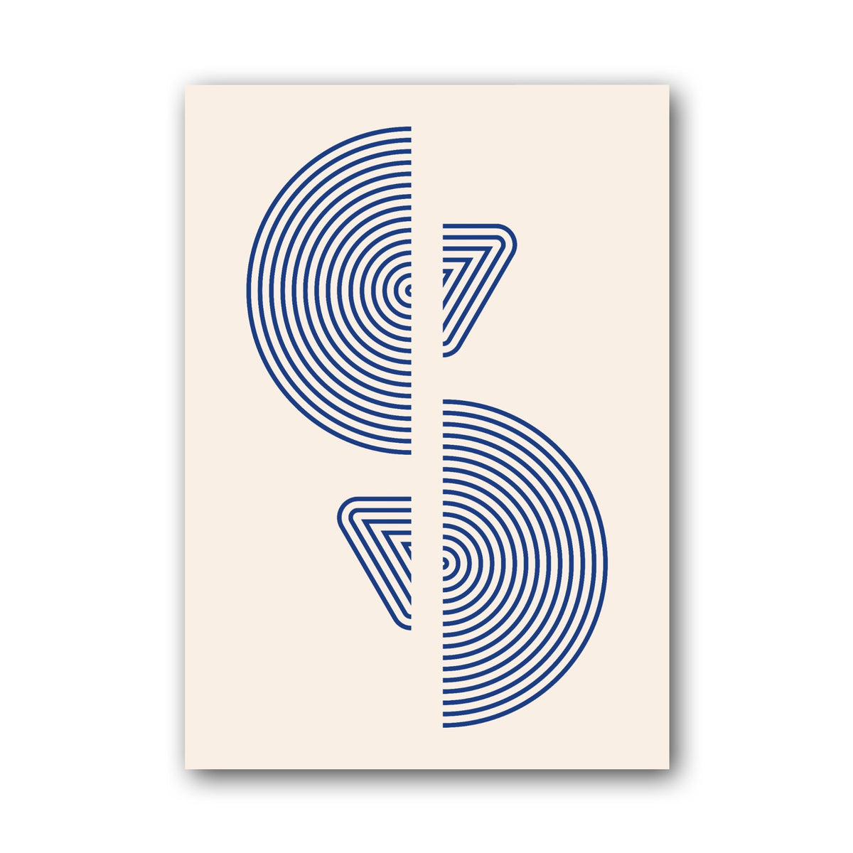 Blue Mirrored Leaf Forms Poster