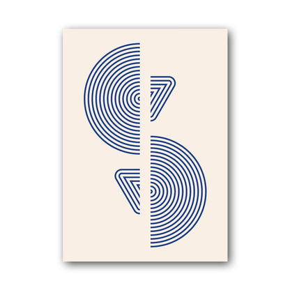 Blue Mirrored Leaf Forms Poster