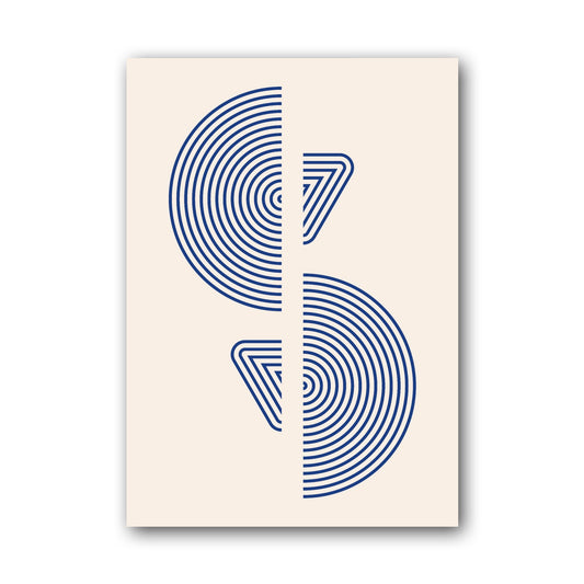 Blue Mirrored Leaf Forms Poster