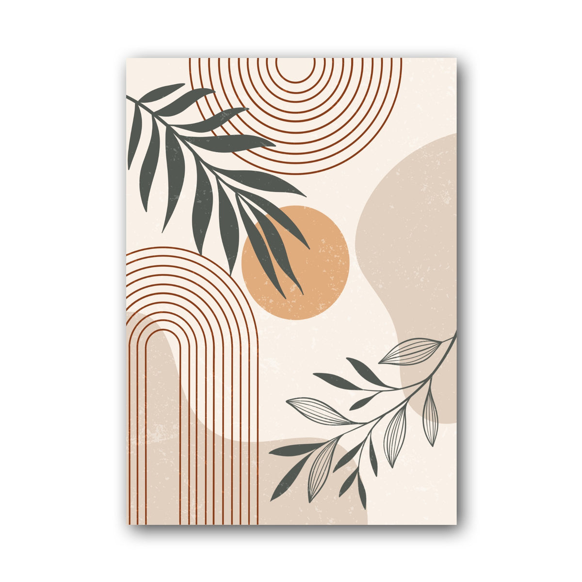 Terracotta Botanical Curve Poster
