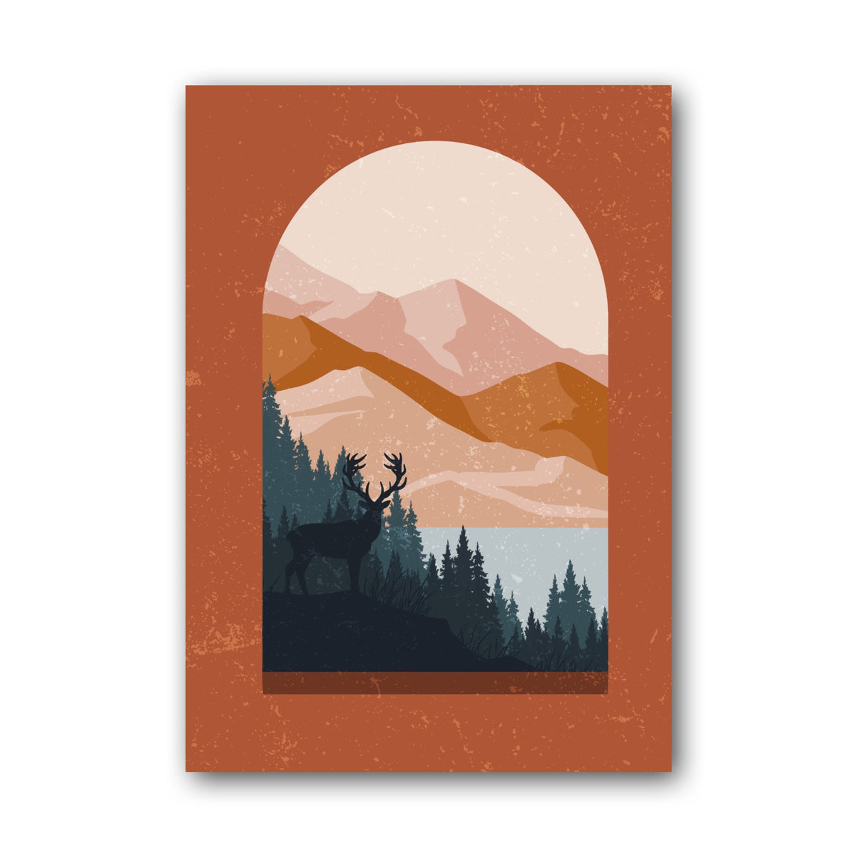 Terracotta Arch Mountain View Poster
