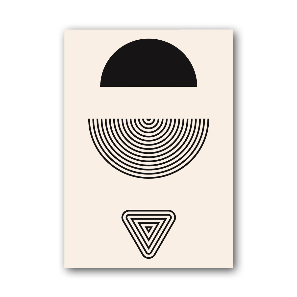Black Split Sun Geometric Poster