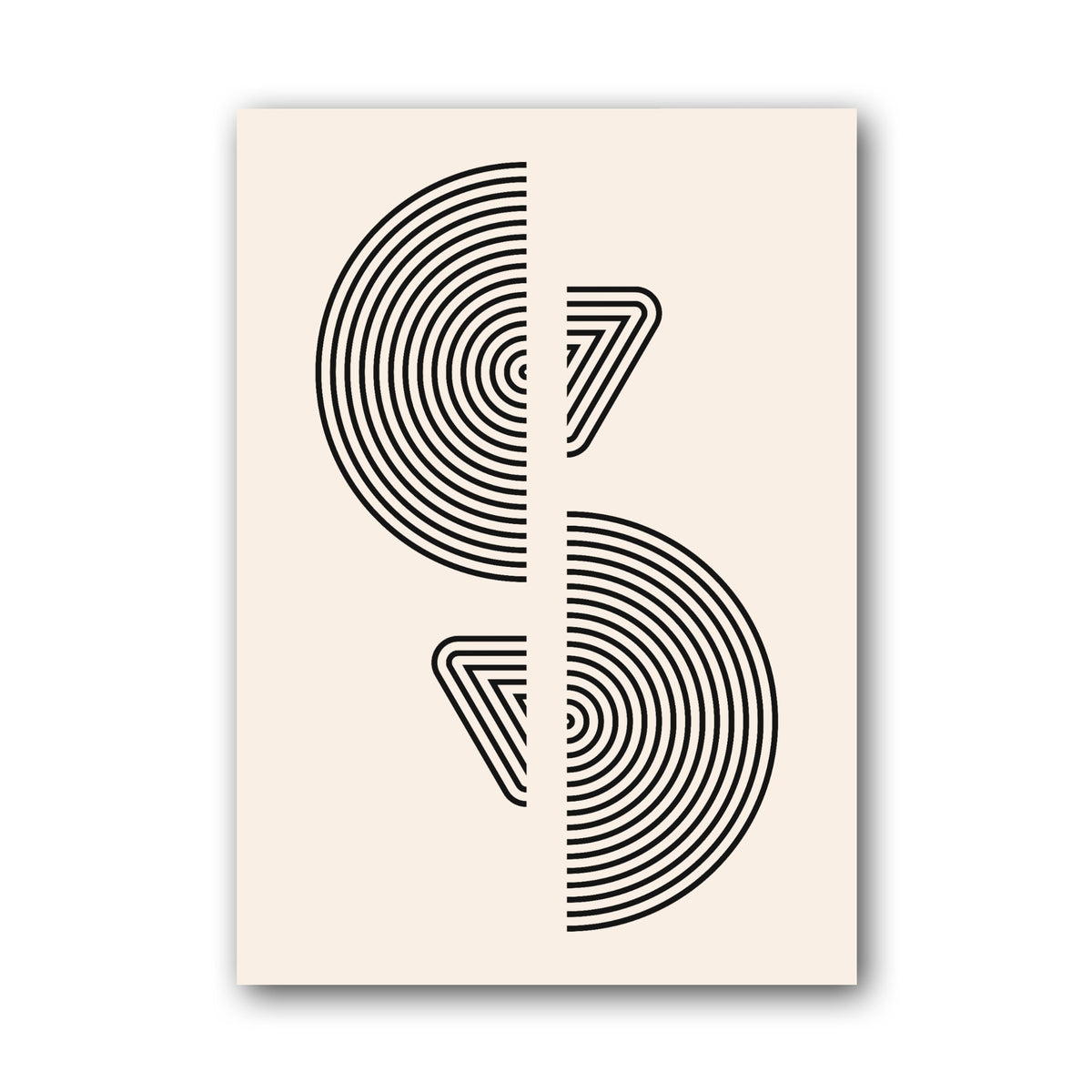 Grey Leaf Form Geometric Poster