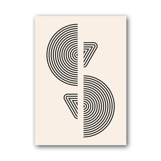 Grey Leaf Form Geometric Poster