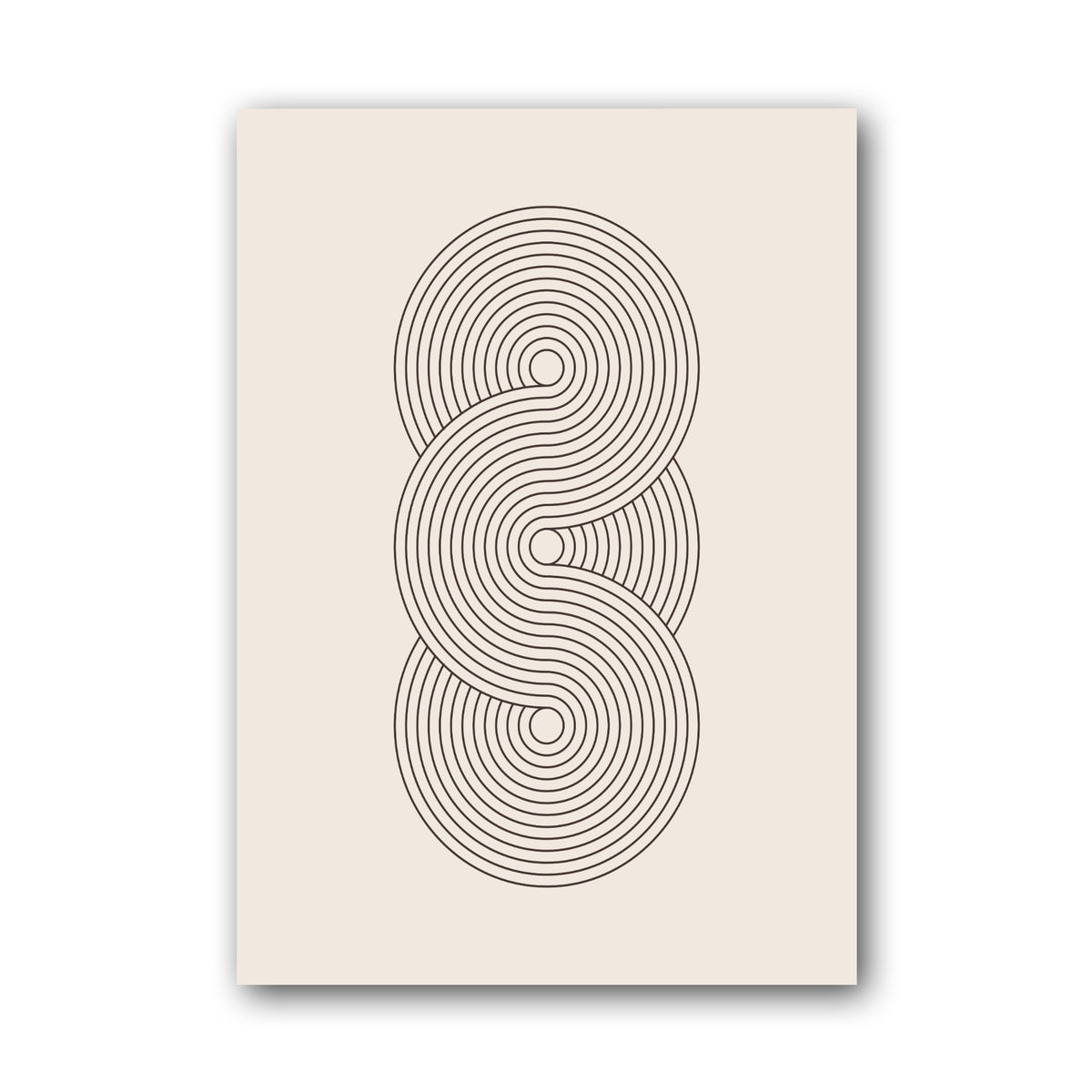 Grey Vertical Knot Abstract Poster