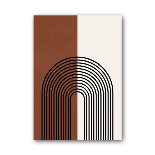Terracotta Split Circle Line Poster