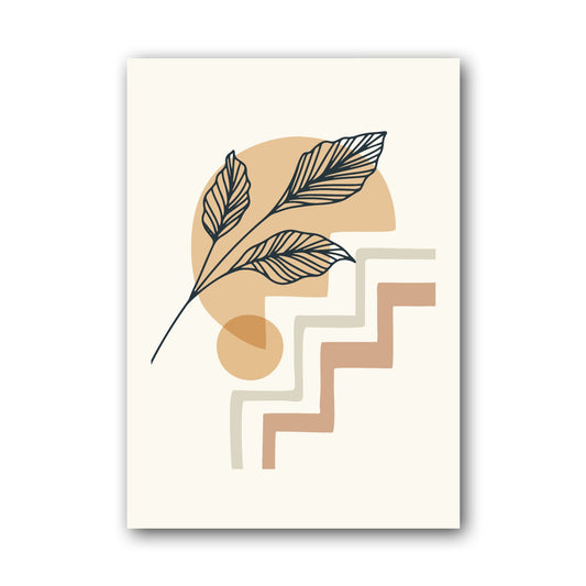 Green Leaf Terracotta Steps Abstract Poster