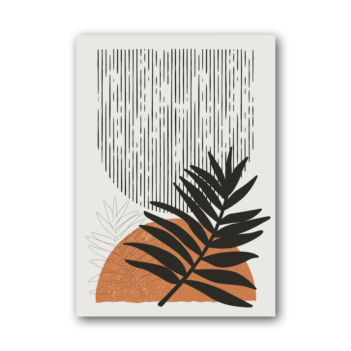 Orange Leaf Grey Rain Abstract Poster