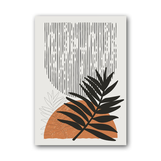 Orange Leaf Grey Rain Abstract Poster