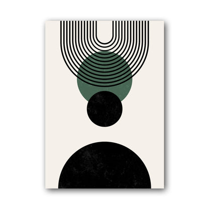 Green Hanging Circle Geometric Poster