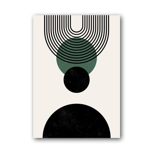 Green Hanging Circle Geometric Poster