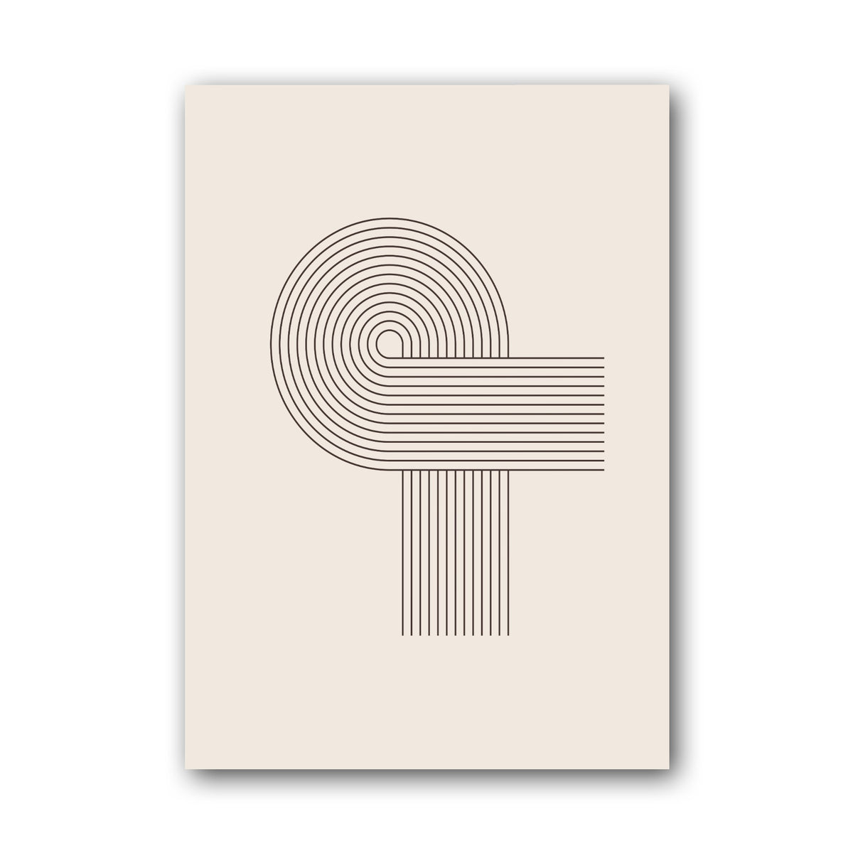 Grey Spiral Corner Line Poster