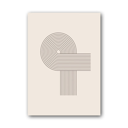Grey Spiral Corner Line Poster