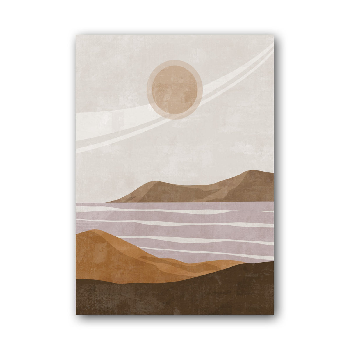 Neutral Moon Mountain Abstract Poster