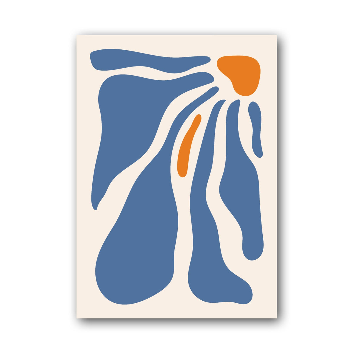 Blue Sweeping Bloom Abstract Poster