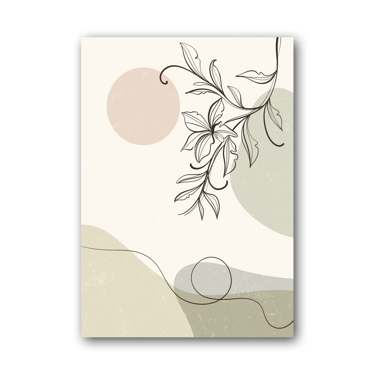 Neutral Botanical Line Landscape Poster