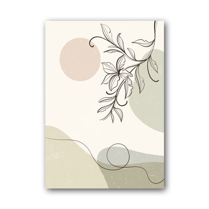 Neutral Botanical Line Landscape Poster