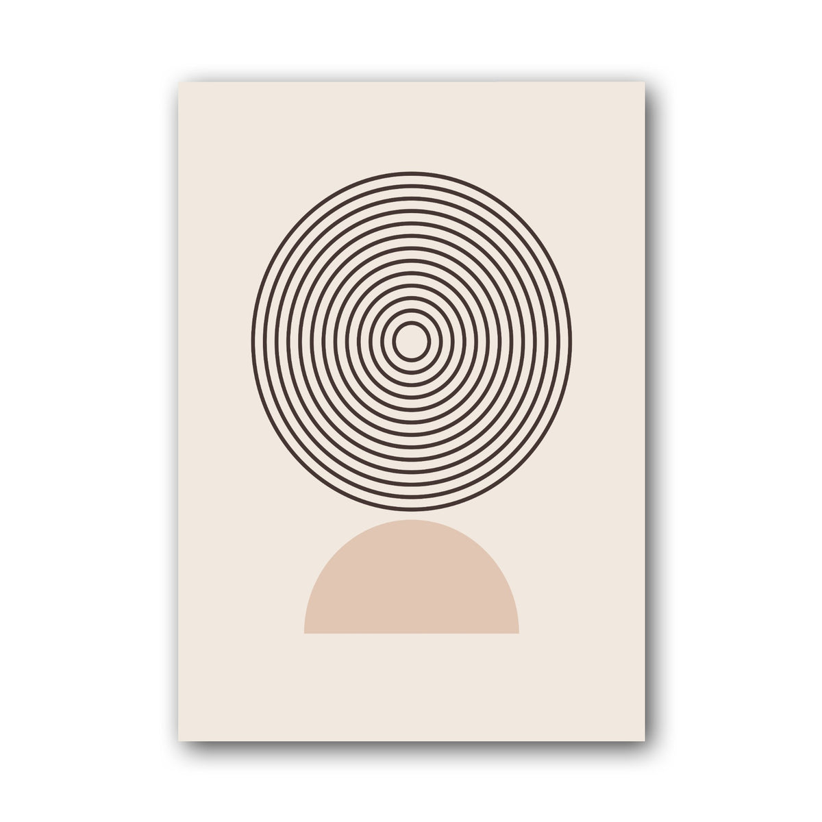 Grey Circular Fan Motif Poster