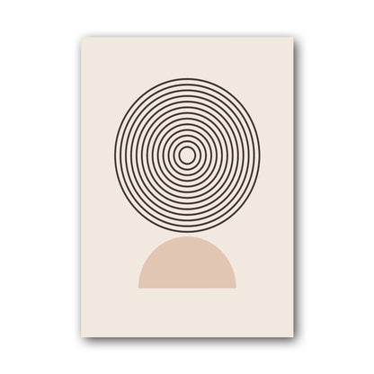 Grey Circular Fan Motif Poster